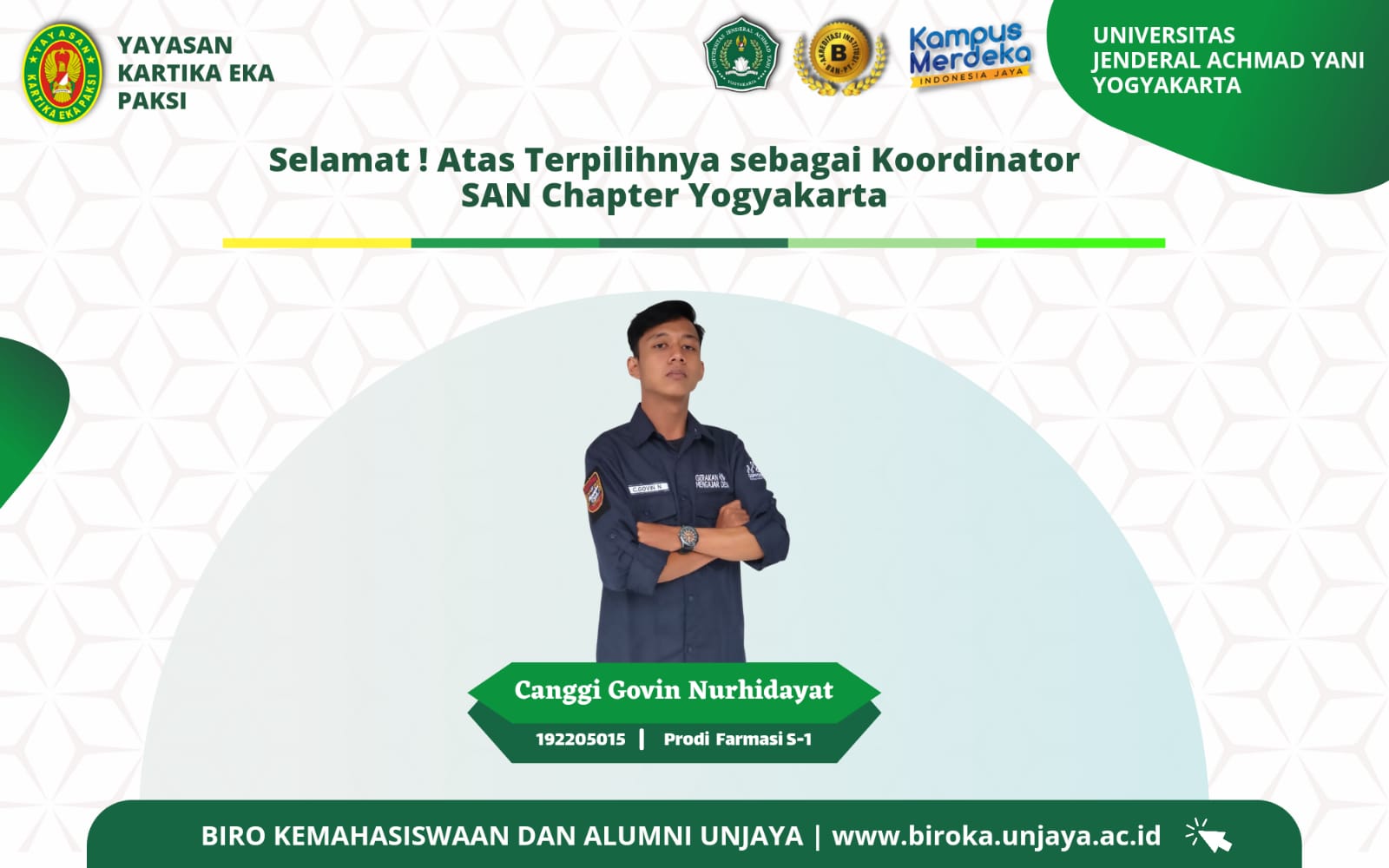 SELAMAT! ATAS TERPILIHNYA KORDINATOR SENYUM ANAK NUSANTARA (SAN) CHAPTER YOGYAKARTA